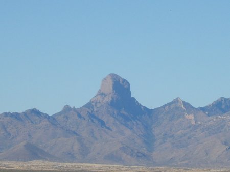 [Baboquivari Peak, as seen from the Visitor Center of Buenos Aires National Wildlife Refuge]