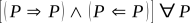 [(P only if P) & (P if only P)] for all P