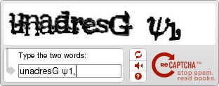 [detail of screen-capture in which a reCaptcha challenge presents a string containing the Hellenic psi]